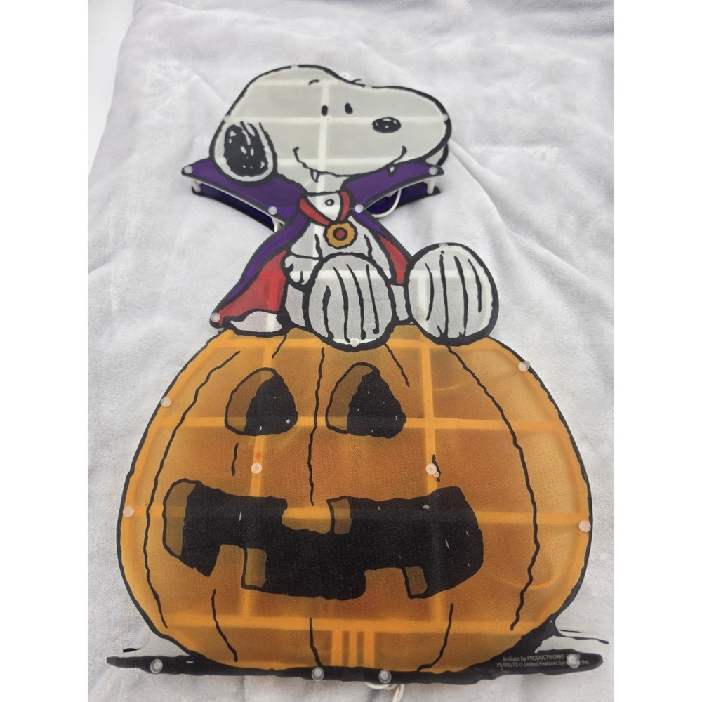 Vtg Nos Vampire Snoopy Peanuts It's The Great Pumpkin Charlie Brown Window Light